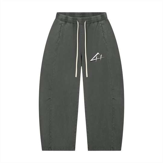 Unisex Mineral Wash Barrel Leg Pants