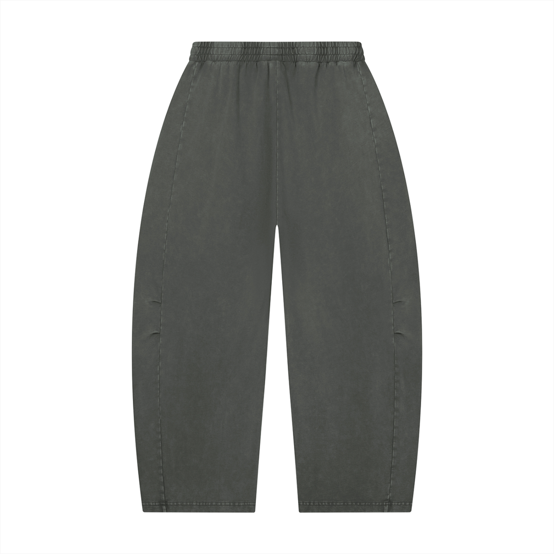 Unisex Mineral Wash Barrel Leg Pants