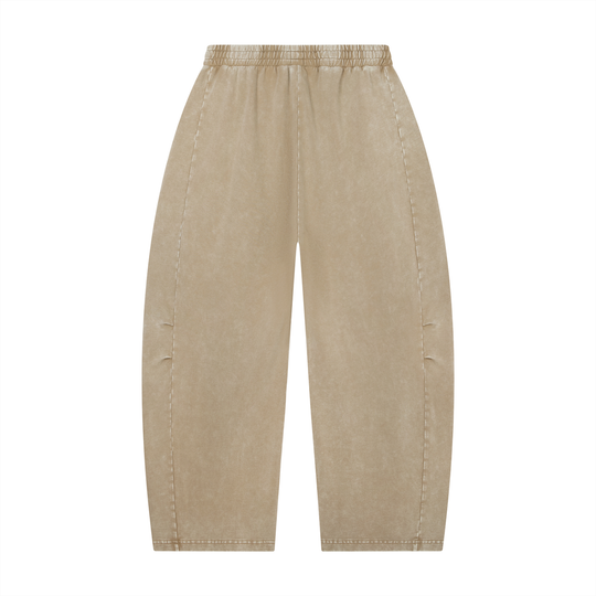 Unisex Mineral Wash Barrel Leg Pants