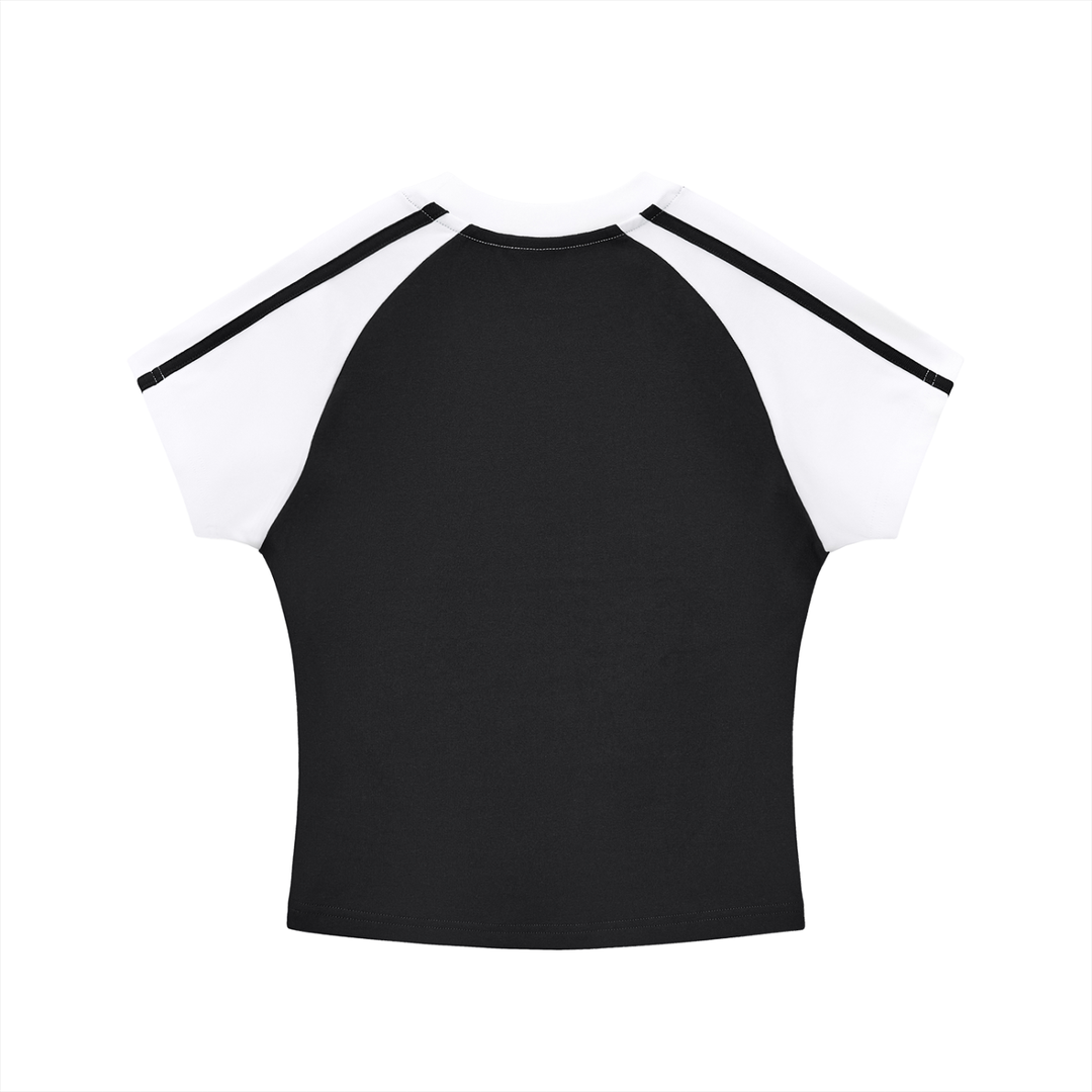 Women's Stripes Bodycon Raglan Sleeve T-Shirt